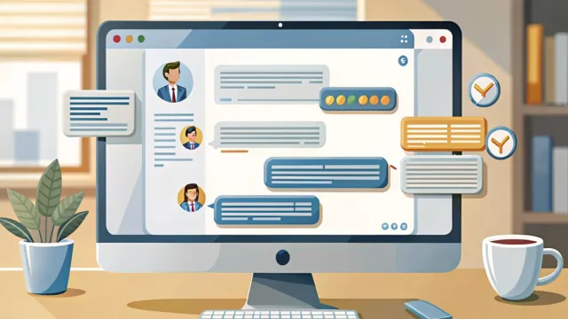 Schermo del computer con interfaccia di chat AI che mostra risposte e fonti strutturate