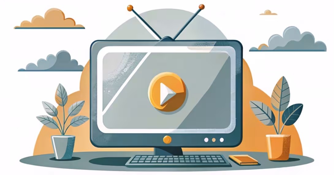 Illustrazione stilizzata di una televisione che si trasforma in un dispositivo digitale con pulsante play, a simboleggiare il passaggio di Rai Scuola al modello on-demand su RaiPlay